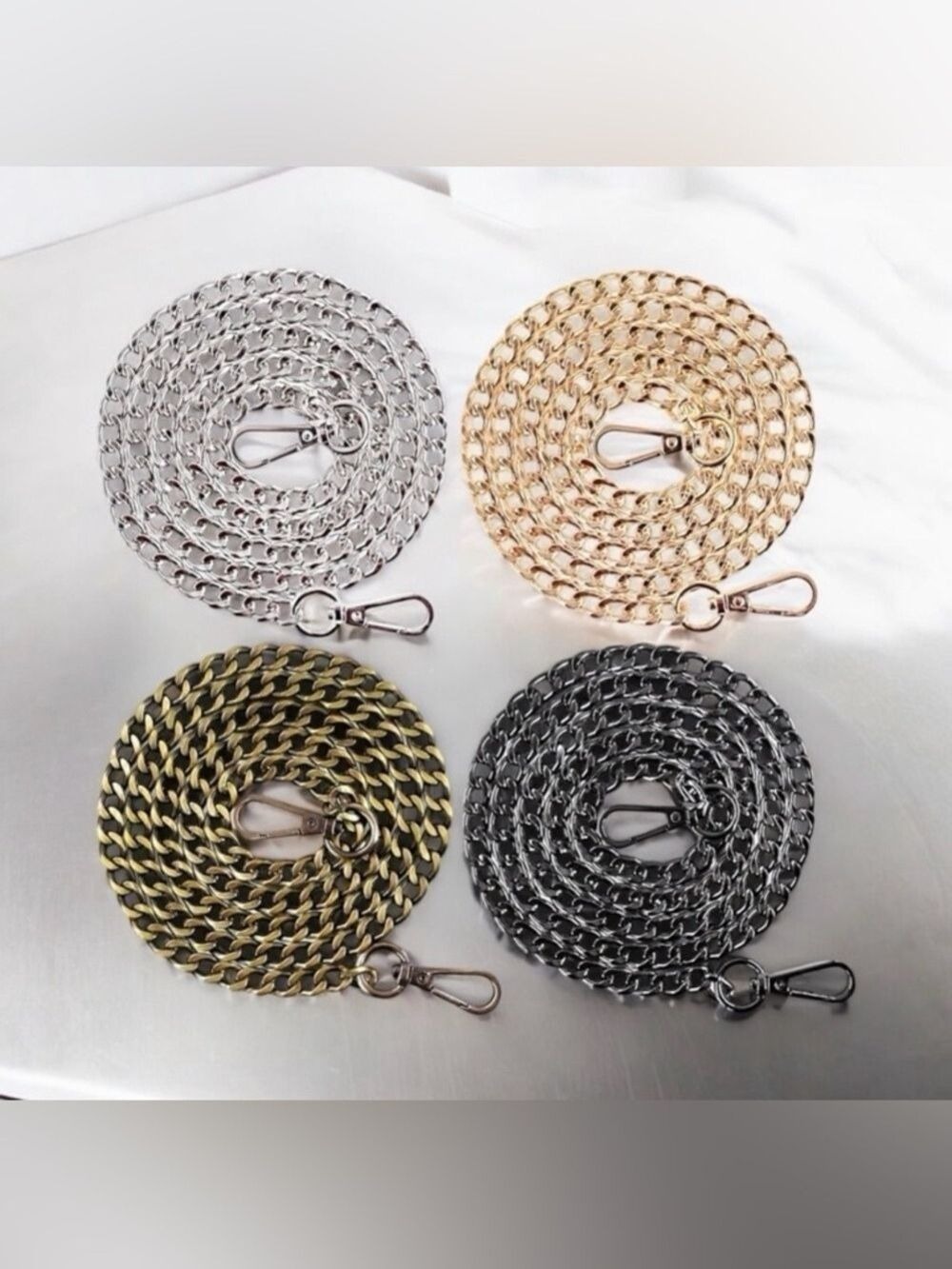 Replacement bag chain available in 4 colors , gold, silver, brass or gunmetal